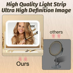 FENNIO Vanity Mirror with Lights 17''x13'' Makeup Mirror with Lights,Vanity Mirror Touch Screen with 3-Color Lighting,Dimmable,for Vanity Desk Tabletop White