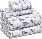 RUVANTI Flannel Sheets Full Size - 100% Cotton Double Brushed Bed Sheets Set, Deep Pockets 16 Inches, All Seasons Breathable & Extra Soft Full Sheets, Warm & Cozy, 4 Piece, Dry Winter