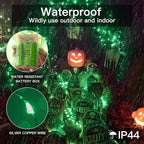suddus Green Christmas Lights Battery Operatd, 66ft 200LED St Patricks Day Decorations Indoor, Fairy Twinkle Light with Remote for Halloween, Bedroom, Patio, Backyard, Outdoor Decorations