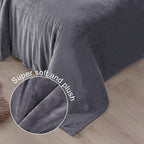 Exclusivo Mezcla Fleece Blanket Twin Size for Bed, Super Soft and Warm, All Season Use, Cozy, Plush, Lightweight, 60x80 Inches Dark Grey