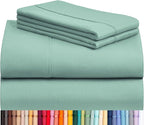 LuxClub 4 PC Queen Sheet Set, Deep Pockets Wrinkle Free Cooling Bed Sheets Hotel Bedding for Women, Men, Kids & Teens, Includes 1 Fitted Sheet, 1 Flat Sheet and 2 Pillowcases - Silky Soft Light Teal