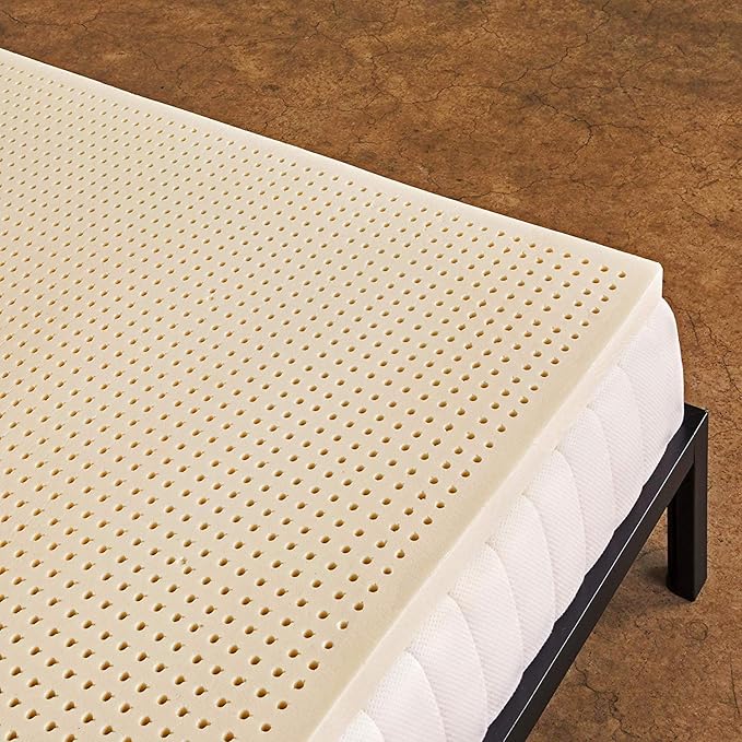 Pure Green Natural Latex Mattress Topper - Medium Firmness - 3 Inch - Twin Size (GOLS Certified Organic)
