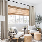 RYB HOME Natural Beige Linen Sheer Curtains 120 inches Long for Living Room and Dining Room, Back Tab/Rod Pocket, Light Filtering Sheer Curtains and Drapes, W 52 x L 120 inches, 2 Panels Set