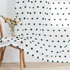 MYSKY HOME Kitchen Curtains 54 Inches Long Small Window Curtains for Christmas Hunter Green Pom Pom Curtains for Cafe Bedroom Nursery Boys Room Rod Pocket 2 Pieces Drapes 52 x 54 inch Length