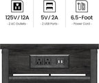 TUTOTAK C Shaped End Table with Charging Station, Side Table for Sofa, Couch Table with Storage Bag, TV Tray Table with 2 USB Ports and Outlets for Living Room, Bedroom, TB01BY024