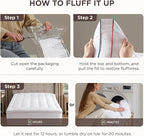 Bedsure Twin Mattress Topper - Pillow Top Mattress Pad Cover with Deep Pocket Fits up to 21 Inches, Plush Soft Bed Topper for Back Pain Relief, Overfilled with Down Alternative Filling, White