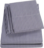 Full Size Bed Sheets - 6 Piece 1500 Supreme Collection Fine Brushed Microfiber Deep Pocket Full Sheet Set Bedding - 2 Extra Pillow Cases, Great Value, Full, Classic Stripe Navy