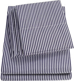 Twin Size Bed Sheets - 4 Piece 1500 Supreme Collection Fine Brushed Microfiber Deep Pocket Twin Sheet Set Bedding - 1 EXTRA PILLOW CASES, GREAT VALUE, Twin, Classic Stripe Navy