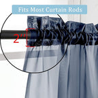 OWENIE Blue Sheer Curtains, Sheer Curtains 84 inch Length 2 Panels Set, Rod Pocket Voile Fimly Sheer Drapes for Living Room/Bedroom, 2pcs, Each 42" W x 84" L, Navy Blue