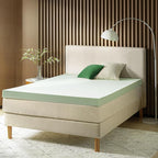 ZINUS 4 Inch Green Tea Memory Foam Mattress Topper, Smaller, More Convenient WonderBox Packaging, Pressure-Relieving Layers, CertiPUR-US Certified, Short Queen