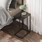 WLIVE Black Side Table, C Table End Table for Bedroom, Home Office, Dorm, Living Room Tables, Black Couch Table, 2-Tier Side Tables