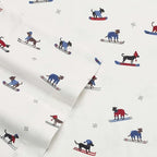 Eddie Bauer - Flannel Sheets Twin Size, Anti-Pilling & Wrinkle Resistant Cotton, Touchably Soft for All-Season Comfort - Bed Sheets with Matching Pillowcase & Fitted Sheet (Ski Patrol White)