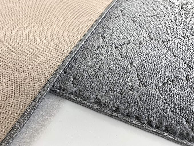 Custom Size Modern Runner Rug Carpet for Hallway Entryway Foyer Kitchen, Slip Resistant Latex Rubber Backed 31 inch Wide X Customized Length, Clouds Grey, 31 inch X 9 feet