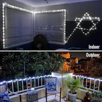 JMEXSUSS 2 Pack Rope Lights Battery Operated String Lights Outdoor Waterproof, Total 66ft 200 LED 8 Modes White Battery Powered Light with Remote for Canopy Tent Camping Patio Garden Decor