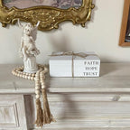 Decorative Books for Home Decor, White Faux Books for Decoration, Rustic Farmhouse Stacked Display Books (Faith, Hope, Trust)