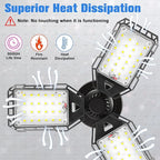 LED Garage Lights 2 Pack -80W, 8000LM 6500K Led Shop Light with 3 Deformable Panels, Basement Barn Light Garage Ceiling Lights, E26 for Garage, Warehouse, Shop, Basement