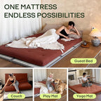 ZonLi Japanese Floor Futon Mattress Queen Size 80"x 60", 100% Cotton Cover 2.5'' Thicken Tatami Mattress, Foldable Sleeping Pad, Portable Dormitory Tatami Mat, Roll Up Floor Lounger Bed for Adult