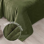 Exclusivo Mezcla Fleece Blanket Twin Size for Bed, Super Soft and Warm, All Season Use, Cozy, Plush, Lightweight, 90x66 Inches, Olive Green