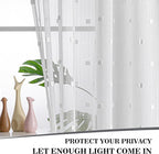 MYSKY HOME White Curtains for Bedroom 84 Inch Length Long Sheer Curtains for Living Room Nursery Curtains with White Patched Design Rod Pocket Privacy Window Drapes Dining Room 52" x 84" 2 Panels