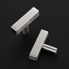 10 Pack Silver Cabinet Knobs - Sqaure Bar Cabinet Pulls Brushed Nickel Knobs for Kitchen Cabinet Drawer Stainless Steel Dresser Knobs for Cabinet Hardware 2in Length Single Hole