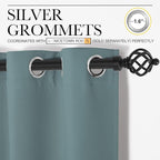 NICETOWN Modern Blackout Curtains Noise Reducing for Bedroom, Thermal Insulated and Privacy Room Darkening Drape Panels for Boy's Guest Room Door Window (Greyish Blue, 2 Panels, W34 x L72 -Inch)