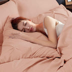 Bedsure Full Comforter Set Dusty Pink - Bed in a Bag Full Size Bedding Set 7 Pieces, GentleSoft™ Pintuck Bed Set Gift for Family, Pinch Pleat All Season Comforter with Sheets, Pillowcases & Shams