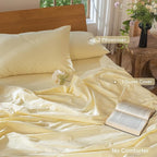 MooMee Bedding Duvet Cover Set 100% Washed Cotton Linen Like Textured Breathable Durable Soft Comfy (Heathered Butter Yellow, Oversized Queen 98"x98")
