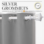 NICETOWN Silver Grey Room Darkening Curtain Panels 90" Long for RV, Play Room, Studio, Heat Block Out and Keep Warm Drapes Window Treatment Drapes for Doorway Entryway Patio (55" Width, 2 Panels)