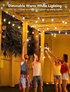 Govee Smart Outdoor String Lights H7020, RGBIC Warm White 48ft LED Bulbs for Outdoor Decor, WiFi Patio Lights Work with Alexa, Google Assistant, APP Control, IP65 Waterproof