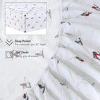 RUVANTI Flannel Sheets Twin Size - 100% Cotton Double Brushed Twin Sheets Set, Deep Pockets 16 Inches, All Seasons Breathable & Extra Soft Bed Sheets, Warm & Cozy, 3 Piece, Flurry Friends