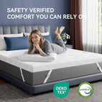 ELEMUSE 4 Inch Gel Memory Foam Mattress Topper Twin Size Pressure-Relieving Mattress Topper for Back Pain,Non-Slip Design with Removable & Washable Cover, CertiPUR-US