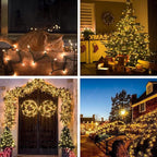LIDORE Super Bright Clear Mini Christmas Tree String Lights, Gift for Decoration, 21.45FT 100 Count Bulbs with Green Cord, UL Listed Indoor Outdoor Lighting for Holiday (Green Cable, 2-Pack)