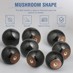 FoDau770 15pcs Black Wood Knobs, Round Ball Cabinet Knobs Vintage Drawer Pulls, Natural Wooden Cabinet Hardware for Furniture Drawer Dresser Wardrobe Cupboard - 1-1/4" Diameter