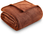 NEWCOSPLAY Super Soft Throw Blanket Coffee Premium Silky Flannel Fleece Leaves Pattern Lightweight Bed Blanket All Season Use (Coffee, Throw(50"x60"))