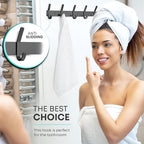 Matte Black Coat Rack Wall Mount – 24 Inch Stainless Steel Hook Rail with 8 Double Coat Hooks – Wall Mounted Entryway Organizer for Coats, Hats, Bags, Towels, Robes, Closet or Bathroom - 2 Pack