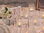 16 Pcs Assorted Clear Votive Candle Holders- Glass Tealight Candle Holder for Wedding Table Decor, Small Candle Holders Bulk for Fall, Thanksgiving, Christmas, Wedding Party Decor