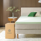 ZINUS 3 Inch Green Tea Memory Foam Mattress Topper, Smaller, More Convenient WonderBox Packaging, Pressure-Relieving Layers, CertiPUR-US Certified, Full