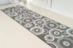 Custom Length Cut to Size Retro Modern Geometric Carpet Runner Rug for Hallways, Non Slip Rubber Backed, 31 inch Wide X Customized Length, Geo Grey, 31 inch X 18 feet