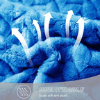 Exclusivo Mezcla Fleece Queen Size Blanket for Bed, 90x90 Inches Soft Cozy Jacquard Flannel Blankets, Lightweight Fuzzy Plush Warm for Winter, Cobalt Blue