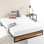 ZINUS GOOD DESIGN Award Winner Suzanne 10 Inch Bamboo and Metal Platforma Bed Frame, No Box Spring Needed, Wood Slat Support, Chestnut Brown, Queen