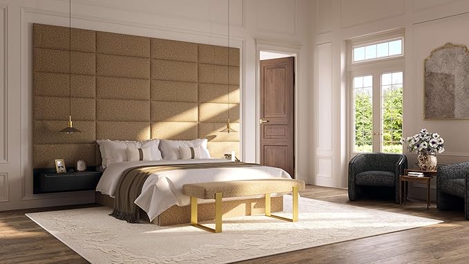 Vänt Upholstered Wall Panels - Queen/Full Size Wall Mounted Velvet Headboards - Velvet Peacock Blue - Set of 4 Panels (Each Individual Panel 30"x11.5")