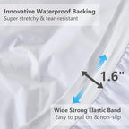 Queen Size Mattress Pad Waterproof, Pillow Top Cooling Mattress Topper Cover, Quilted Fitted Mattress Protector Washable, Deep Pocket 8-21" (60x80 inch, White)