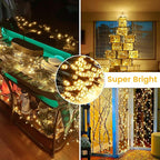 Connectable 300LED 99Ft 13Modes Christmas String Lights Outdoor Indoor | Extendable Green Wire Warm White Christmas Tree Lights with Timer | Twinkle Fairy Light Plug in for Xmas Tree(Warm White)