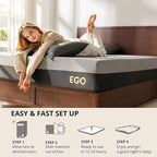 EGOHOME 10 Inch Twin Memory Foam Mattress for Back Pain, Cooling Copper Gel Bed in a Box, Foam Made in USA, CertiPUR-US Certified, Therapeutic Medium Firm, Daybed 38x75x10 Black