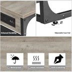 TUTOTAK C Shaped End Table with Charging Station, Side Table for Sofa, Couch Table with Storage Bag, Set of 2, TV Tray Table with 2 USB Ports and Outlets for Living Room, Bedroom, TB01BG0242