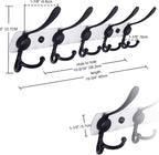 Dseap Wall Mounted Coat Rack - 5 Tri Hooks, Heavy Duty, Stainless Steel, Metal Coat Hook Rail for Coat Hat Towel Purse Robes Mudroom Bathroom Entryway,White & Black