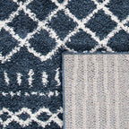 SAFAVIEH Arizona Shag Collection Area Rug - 6'7" Square, Slate Blue & Ivory, Moroccan Design, Non-Shedding & Easy Care, 1.6-inch Thick Ideal for High Traffic Areas in Living Room, Bedroom (ASG741L)