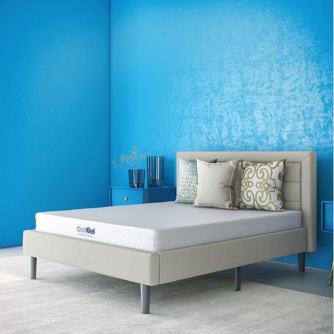 Cool Gel Twin XL Mattress 6 Inch Memory Foam Medium Firm, Gel Memory Foam Mattress Twin XL Cooling, Made in the USA, 6" Depth with Pressure Relief, CertiPUR-US Certified Fiberglass Free, Bed
