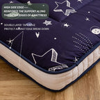 MAXYOYO Navy Star Futon Mattress, Padded Japanese Floor Mattress Quilted Bed Mattress Topper, Extra Thick Folding Sleeping Pad Breathable Floor Lounger Guest Bed for Camping Couch, Queen