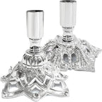 Candlestick Holders,Taper Candle Holder for Candlesticks Silver Plated Candle Metal Stick Candle Holders for Fireplace,Party, Dining,Wedding Decor,Fits 3/4 inch Thick Candle(Set of 2Pcs)